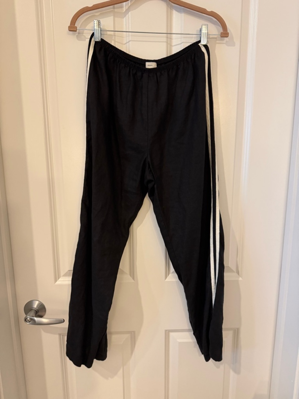 DONNI. The Linen Cropped Striped Pant